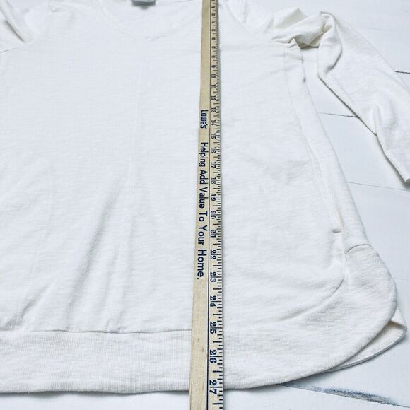 J Jill Wearever Collection Ivory Ribbed V-Neck Long Sleeve SIze Small - Picture 11 of 14